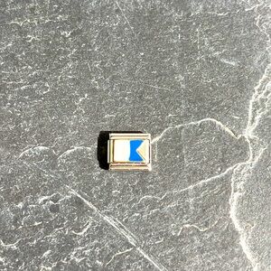 Zoppini Nautical NorthStar Flag initial A stainless steel & gold charm